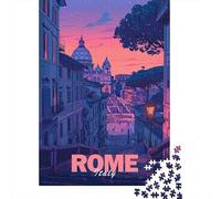 Aesthetic Rome City Jigsaw Puzzle 1000 Pieces, Romantic City Break Scene, Matte Printed Jigsaw for Travel Lovers, Screen-Free Fun, 70x50cm/1000pcs