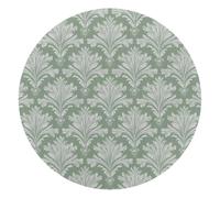 Aesthetic Sage Green Fleurdelis Pattern Round Mouse Pad, Mousepad with Non-Slip Rubber Base, Computer Gaming Pads for Wireless Mouse, Easy Gliding