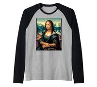 Aesthetic Saying La Reine The Queen Modern Mona Lisa Art Raglan Baseball Tee