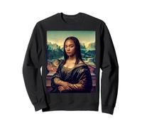 Aesthetic Saying La Reine The Queen Modern Mona Lisa Art Sweatshirt