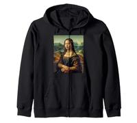 Aesthetic Saying La Reine The Queen Modern Mona Lisa Art Zip Hoodie
