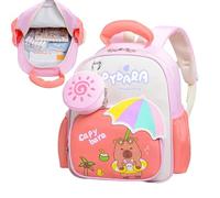 Aesthetic School Backpack - Capybara Shoulder Bag, Single Pack Multi Pocket Container for Books and Bottles, High Capacity Plush Unit, Fashion Accessory, Gear for Birthday and Snack