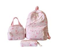 Aesthetic School Bag for Girls Cute Backpack Sets Preppy School Backpack Kawaii Girls Rucksack for Teenage Secondary Primary Middle (A02 Bow Blue) (One Size)