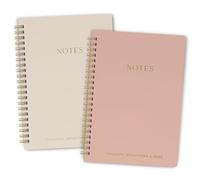 Aesthetic Spiral Notebook Set of 2 For Women and Men - Cute College Ruled 8x6 Bible Study Journal/Notebook with Pockets And Lined Pages - Perfect A5 Supplies to Stay Organized at Work or School