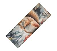Aesthetic Squirrel A River printed yoga mat foldable natural rubber non slip,Thick 1 mm with yoga mat bag tapete para ejercicio 71x26 inches for women