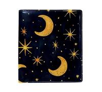 Aesthetic Star and Moon Big Replaceable Book Cover, Reusable PU Leather Book Protector, Suitable for 9.8" x 11" Notebooks