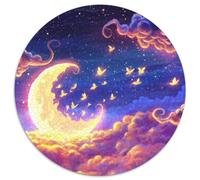 Aesthetic Starry Night 1000 Piece Jigsaw Puzzles Round Jigsaw Classic Family Game Color Challenge for Travel Gifts,Present 1000pcs (67.5x67.5cm)