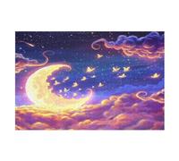 Aesthetic Starry Night Jigsaw Puzzles for Adults 1000 Piece Wooden Puzzle for Kids Challenging Game (75×50cm)
