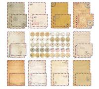 Aesthetic Stationary Paper Set Watercolor Flower Stationery Set with 50 Envelopes 50 Lined Letter Paper 60 Seal Label Colorful Letter