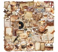 Aesthetic Stickers, Vintage Stickers, Stickers for Scrapbooking, 50 Pcs Retro Coffee Theme Waterproof Vinyl Stickers for Journaling, Laptop, Water Bottle, Gift Decorations