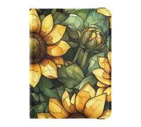 Aesthetic Sunflower Wasteland Style Leather Passport Holder Covers Case Wallet Combo Passport Holder Combo with Vaccine Card Slot Lightweight, Aesthetic Sunflower Wasteland style, One Size