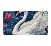 Aesthetic Swan-357 Deluxe Kitchen Mats for Floor,Machine Washable & Waterproof, Quick Dry & Non-Slip Floor Comfort Mats with Retro Vintage Design