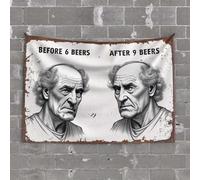 Aesthetic Tapestry Before 6 Beers After 9 Beers Tapestry Funny Decor For Bar Man Cabe Decor(100X150CM)
