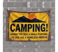 Aesthetic Tapestry Camping: Selling Fortune To Live Like A Homeless Person. Tapestry Funny Decor For Bar Man Cabe Decor(75X100CM)