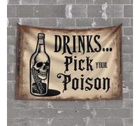 Aesthetic Tapestry Drinks... Pick Your Poison Tapestry Funny Decor For Bar Man Cabe Decor(75X100CM)