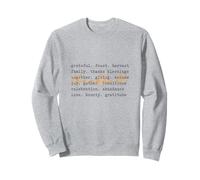 Aesthetic Thankful Autumn Typography Retro Word Art Fall Sweatshirt