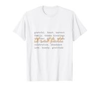 Aesthetic Thankful Autumn Typography Retro Word Art Fall T-Shirt