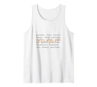 Aesthetic Thankful Autumn Typography Retro Word Art Fall Tank Top