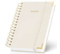 Aesthetic Thick Spiral Notebook Journal For Women in A5 Format - Modern Linen Hardcover College Ruled Note Book With 220 Lined Pages - Perfect For Writing And Staying Organized at Work or Schoo