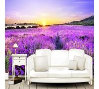 Aesthetic Three Dimensional Sunrise Purple Lavender Modern 3D Wallpaper Premium Textured Silk Neutral Tones Material Ideal for Living Room Bedroom-400cm×280cm