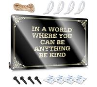 Aesthetic Tin Metal Decor Rustic Custom | In A World Where You Can Be Anything Be Kind Sarcastic Metal Wall Decor For Playroom Home(30X40CM)