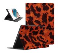 Aesthetic Tortoise Shell Tablet Case for iPad mini 6 | Beautiful Tortoise Shell Orange Brown Pattern Adjustable Flip PU Leather Stand Funda Tablet Protective Case for Men Women