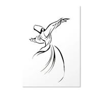 Aesthetic Turkey Rumi Sufi Dance Islamic Mythical Girl Religion Poster Wall Art Canvas Painting Print Picture Living Room Decor A3 21X30Cm Unframed