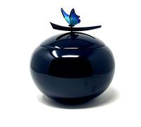 Aesthetic Urns Fibreglass Cremation Urn - Butterfly on Black Container for Ashes - Large Memorial for Adults