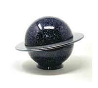 Aesthetic Urns Saturn Planet Ceramic Cremation Urn - Black, Saturn with Rings - 4L, Ceramic Finish - Plug Opening - Urn