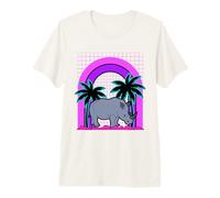 Aesthetic Vaporwave Outfits with Rhino Vaporwave Premium T-Shirt