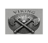 Aesthetic Viking Jigsaw Puzzles for Adults 300 Piece, Vintage Shield Axe Wooden Puzzles, Cool Printed Decor for Entertainment Creative