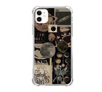 Aesthetic Vintage Grunge Collage Phone Case Compatible with iPhone 11, Skull Planets Collage Cover for Teens Men Women, Trendy Cool TPU Bumper Case Cover for iPhone 11