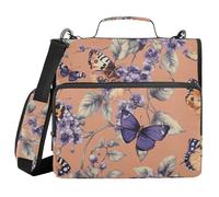 Aesthetic Violet Terracotta 3 Ringing 1.5 inch Binder Organizer with Shoulder Strap & Handle Easy to Carry Document Organizer for Middle School