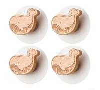 Aesthetic Whale Design Hanging Solutions Four Piece Wooden Hook Set for A Playful Yet Practical Decor