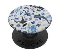 Aesthetic Whale Summer European Coquette Collage Coastal PopSockets Adhesive PopGrip