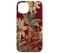 Aesthetic White Passion Flowers On Deep Red Vintage Art Case for iPhone 13