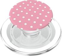 Aesthetic White Polka Dots Pattern On Pastel Pink Background PopSockets PopGrip for MagSafe