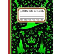 Aesthetic Wicked Pink & Green Composition Notebook - 7.5" x 9.25": 120 Wide Ruled Pages, Paperback, Matte Finish - Decorative Writing ... Teachers, Writers, and Everyday Note-Taking