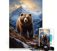 Aesthetic Wild Bear Jigsaw Puzzles for Adults1000 Pieces DownTime Game Calm Daily Fun Challenge Nice Art (50x75cm)