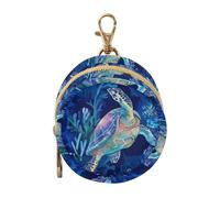 Aesthetic Winter Flounder Fishes Blue Baby Boy Pacifier Case Holder Portable Wristlet Wallet, Neutral Baby Items Protector de chupones para