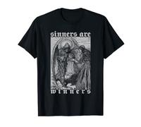 Aesthetic Y2k Goth Punk Sinners Are Winners Graphic Alt T-Shirt