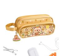 Aesthetic Zipper Bag Cute Case for Girls Kids | Stationery Organizer with Eraser Scissors Sticky Notes