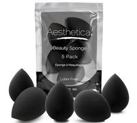 Aesthetica Cosmetics Beauty Sponge Blender - Latex Free and Vegan Makeup Sponge Blender - For Powder, Cream or Liquid Application (5 Pack)