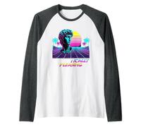 Aesthetically Pleasing Vaporwave Roman Statue Sunset Raglan Baseball Tee