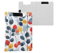 Aesthetics Eucalyptus Leaf Foldable Clipboard with Storage Double Clips Pen Holder Clip Board with Cover Clipfolio Stationery Supply