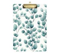 Aesthetics Eucalyptus Leaf Folder with Clipboard A4 Size 12.5" x 9" Clip Board Folder with Low Profile Clip for Truck Driver Office Supplies
