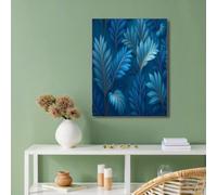 Aesthetics Plants Prints, 28x39in Unframed Tropical Leaves Dark Blue Artwork Posters, Pictures Wall Art for Home Decor, Modern Kitchen, Bathroom, Living Room, Dining Room