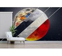 Aesthetics Starry Sky Creative Planet Modern 3D Wallpaper Premium Textured Silk Neutral Tones Material Ideal for Living Room Bedroom-300cm×210cm