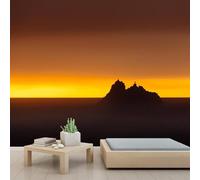 Aesthetics Three Dimensional Sunset Abstract Mountains 3D Wallpaper Textured Silk Easy Install Living Room Sofa Bedroom Dining Room Home Decoration Wall-250cm×170cm
