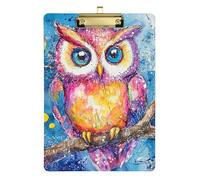 Aesthetics Vintage Owl Clip Boards A4 Size 12.5" x 9" Metal Clipboards with Low Profile Clip for Social Worker Laboratory Accessories